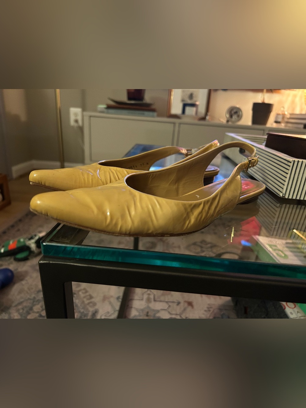 Stuart Weitzman Women’s Mustard Yellow Slingback Flats Size 11N